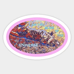 I Am the Bliss of the Universe Trippy Kitty Sticker